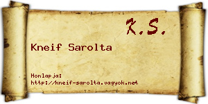 Kneif Sarolta névjegykártya
